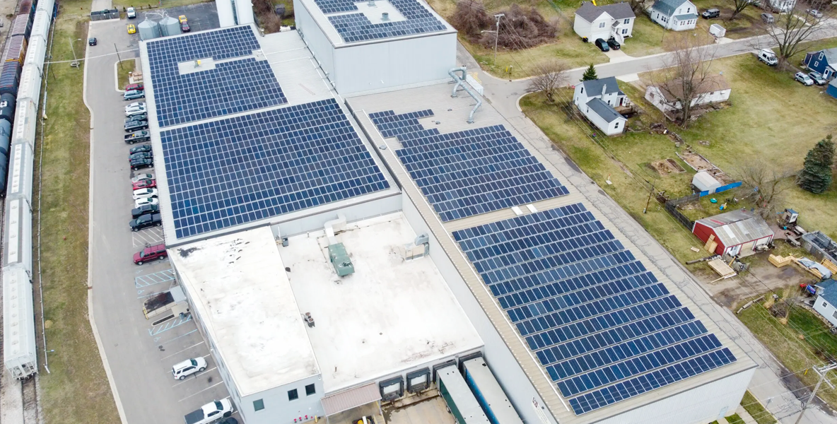 Packaging company 452 kW commercial solar Carol Stream Illinois