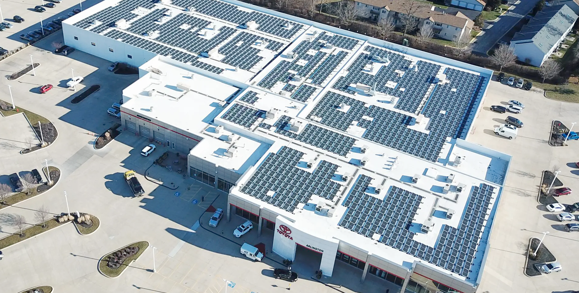 Palatine Toyota 641 kW commercial solar installation Illinois